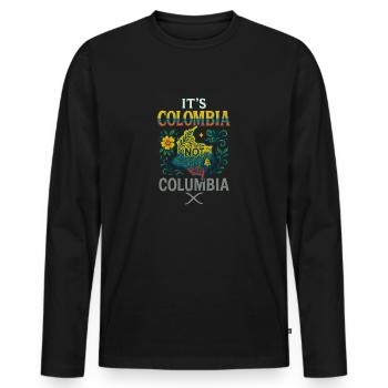 It's colombia not columbia - Men's Premium Organic Long Sleeve Shirt - black - Front - Nico (187cm)