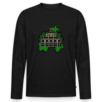 Soundsystem im Busch - Männer Premium Bio Langarmshirt - Schwarz - Vorne - Nico (187cm)