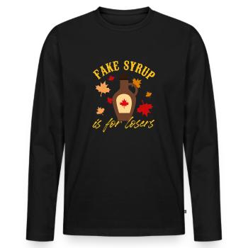 faux sirop est pour les perdants Design pour un amoureux de - T-shirt manches longues Premium bio Homme - noir - Devant - Nico (187cm)