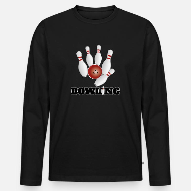 Bowling - Männer Premium Bio Langarmshirt - Schwarz