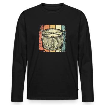 Trommel Musikinstrument - Männer Premium Bio Langarmshirt - Schwarz - Vorne - Nico (187cm)
