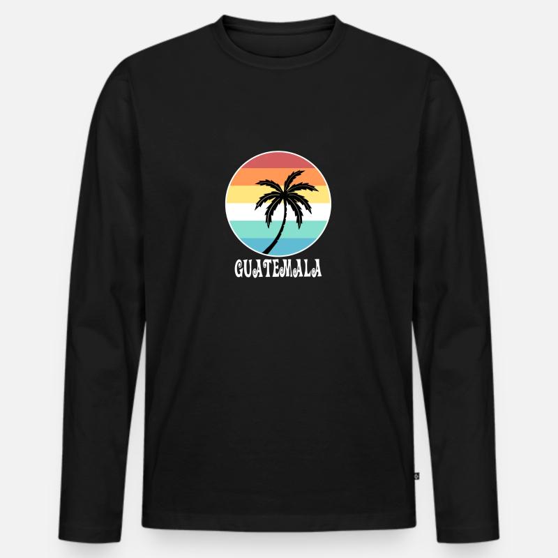 Guatemala - Männer Premium Bio Langarmshirt - Schwarz