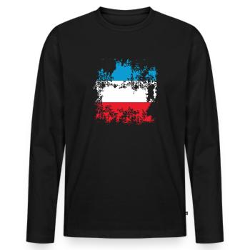 Flag Luxembourg Luxembourg - Men's Premium Organic Long Sleeve Shirt - black - Front - Nico (187cm)