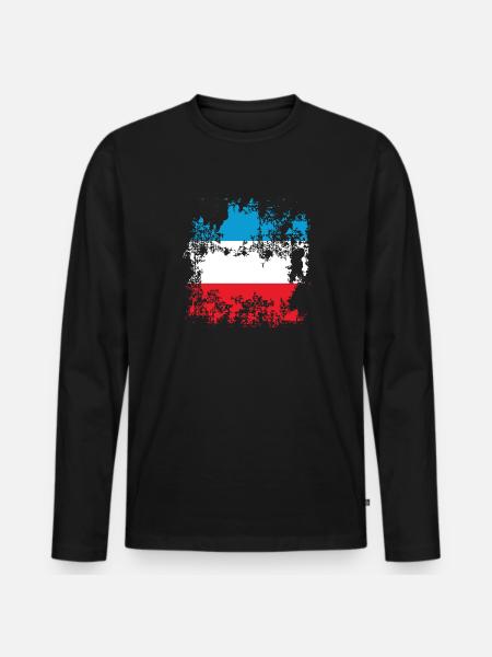 Flag Luxembourg Luxembourg - Men's Premium Organic Long Sleeve Shirt - black