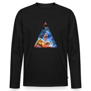 Weltraum Nebel Kosmos Galaxie Universum Weltall - Männer Premium Bio Langarmshirt - Schwarz - Vorne - Nico (187cm)