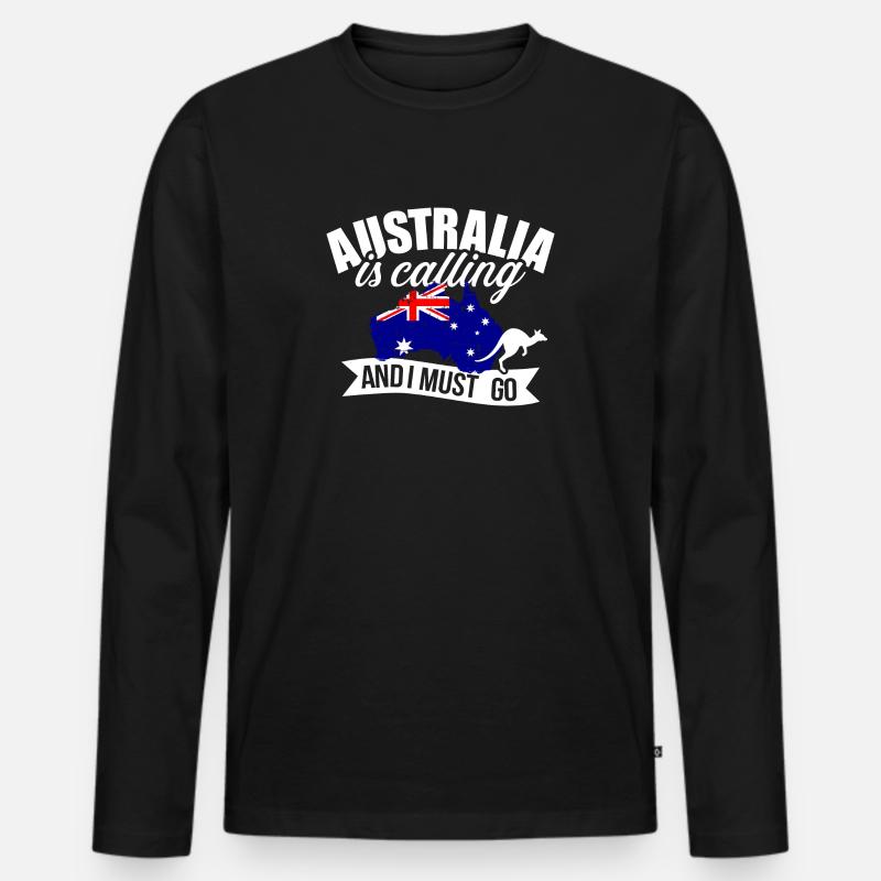 Australien - Männer Premium Bio Langarmshirt - Schwarz