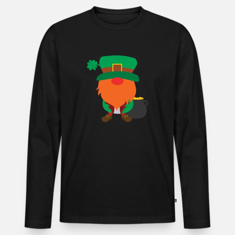 Kobold Gnom - Männer Premium Bio Langarmshirt - Schwarz