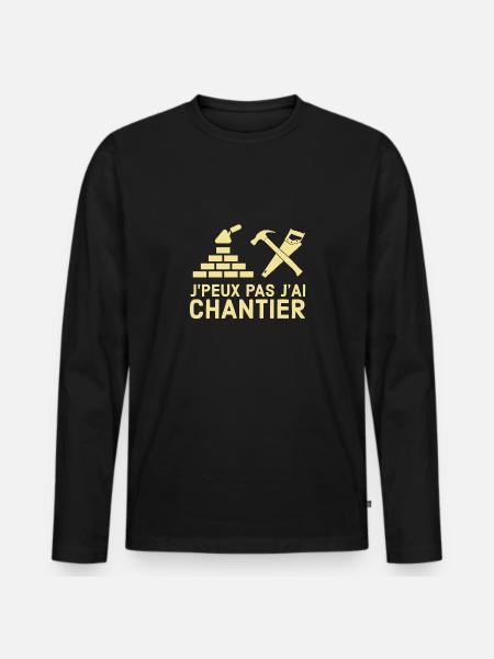 Chantier - T-shirt manches longues Premium bio Homme - noir