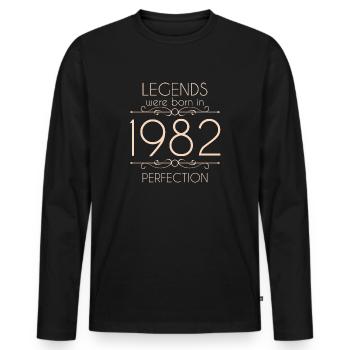 Legends were born in 1982 perfection anniversaire - T-shirt manches longues Premium bio Homme - noir - Devant - Nico (187cm)