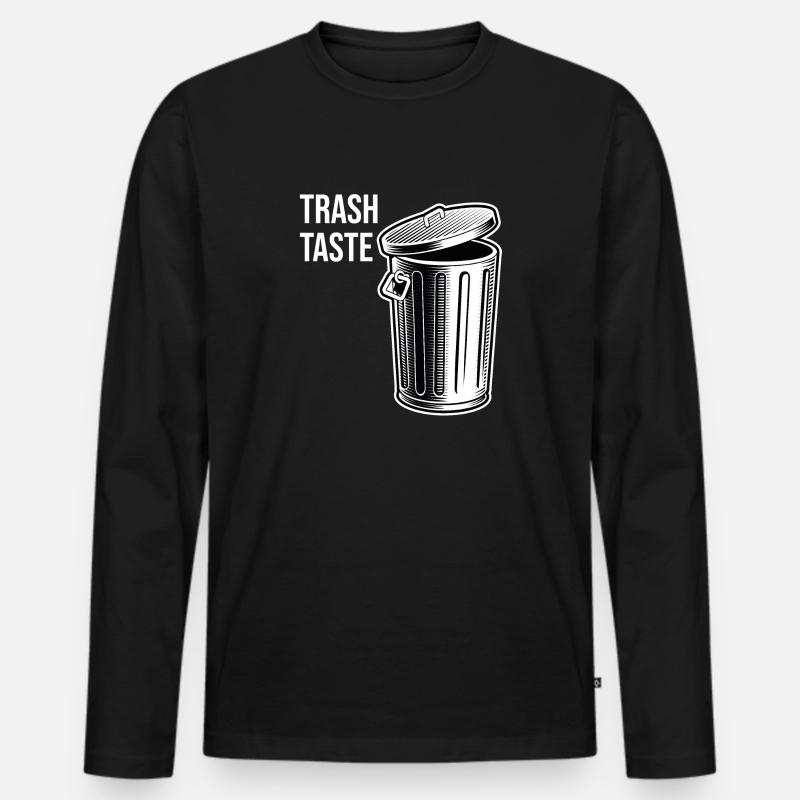 Trash Taste - Männer Premium Bio Langarmshirt - Schwarz
