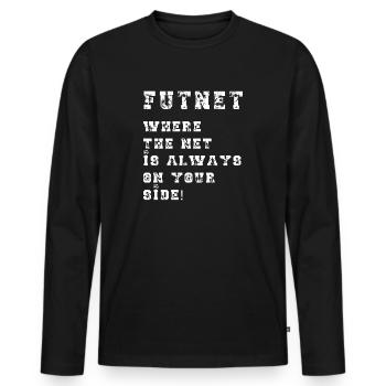 Futnet: Où le filet est toujours de votre côté! - T-shirt manches longues Premium bio Homme - noir - Devant - Nico (187cm)