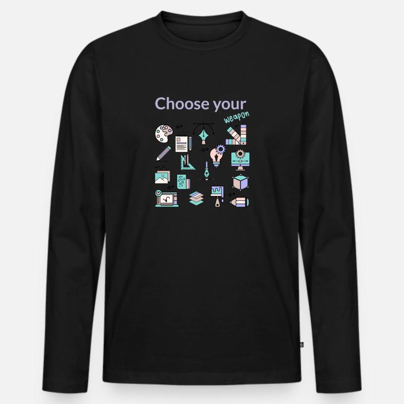 Designer, Wähle deine Waffe - Männer Premium Bio Langarmshirt - Schwarz