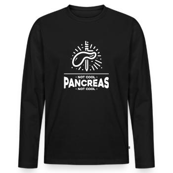 Not Cool Pancreas Not Cool - Type 1 Diabetes Shirt - Men's Premium Organic Long Sleeve Shirt - black - Front - Nico (187cm)