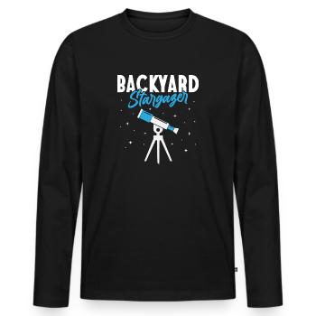 Backyard Stargazer Stars Planets Astronomy - Männer Premium Bio Langarmshirt - Schwarz - Vorne - Nico (187cm)