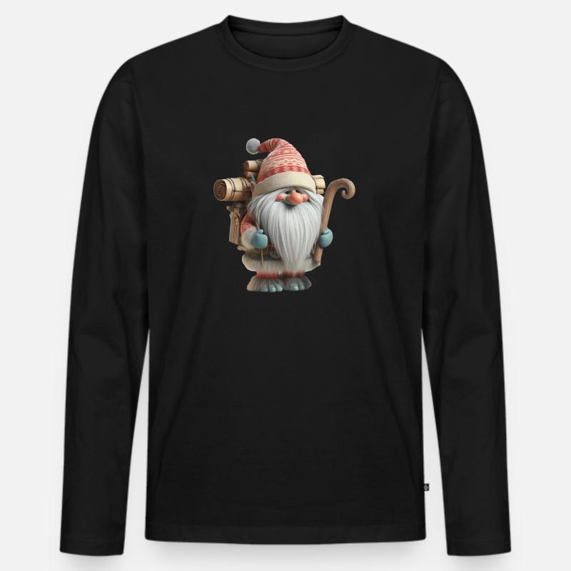 Weihnachtstroll 3 - Männer Premium Bio Langarmshirt - Schwarz