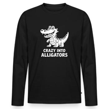 Alligators Alligator mignon - T-shirt manches longues Premium bio Homme - noir - Devant - Nico (187cm)
