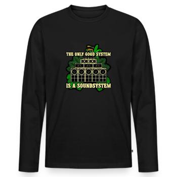 Only Good System Lion - Men's Premium Organic Long Sleeve Shirt - black - Front - Nico (187cm)