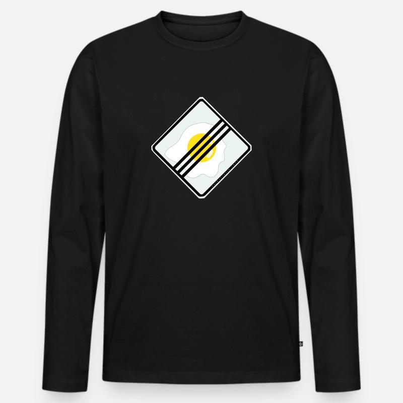 Verkehrszeichendesign: Ei. - Männer Premium Bio Langarmshirt - Schwarz