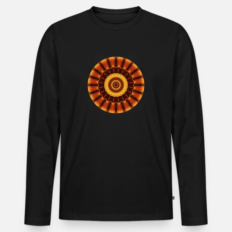 Mandala - Männer Premium Bio Langarmshirt - Schwarz
