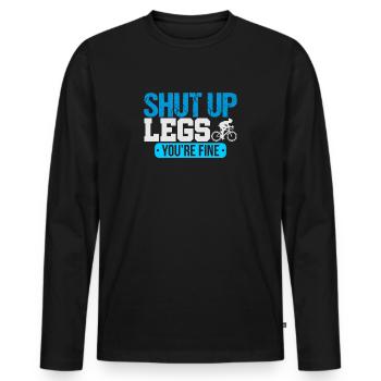 T-SHIRT FOR BICYCLE RIDER PROFESSIONAL SPORTS CYCLING - Men's Premium Organic Long Sleeve Shirt - black - Front - Nico (187cm)