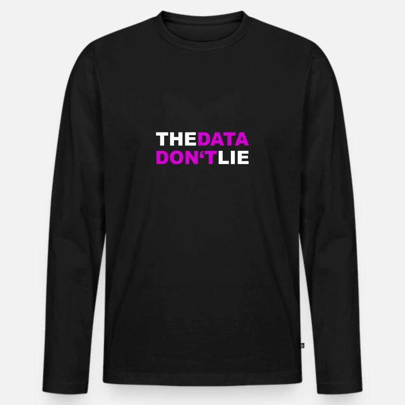 Data - Männer Premium Bio Langarmshirt - Schwarz