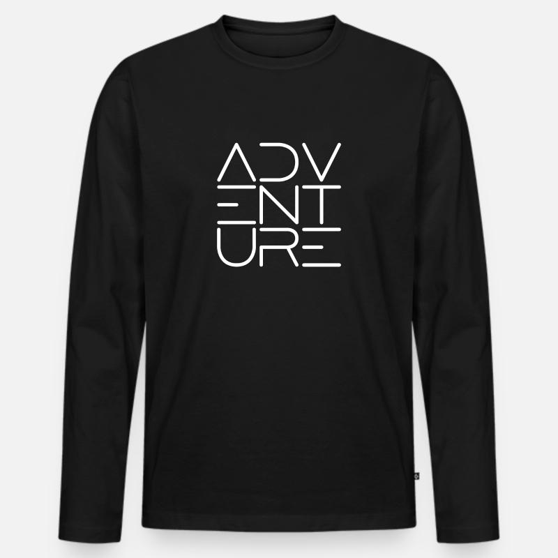 ADVENTURE - Abenteuer - Männer Premium Bio Langarmshirt - Schwarz