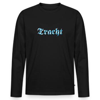 Tracht - Männer Premium Bio Langarmshirt - Schwarz - Vorne - Nico (187cm)