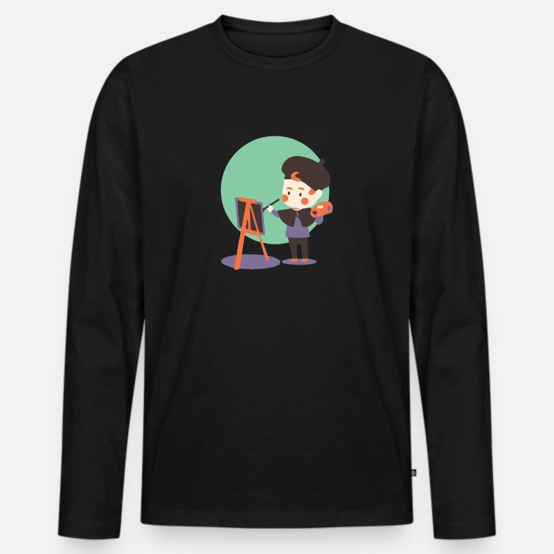 Kunst - Männer Premium Bio Langarmshirt - Schwarz