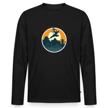 Kampfsport - Männer Premium Bio Langarmshirt - Schwarz - Vorne - Nico (187cm)