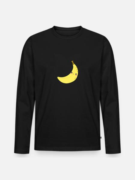 banana - Men's Premium Organic Long Sleeve Shirt - black