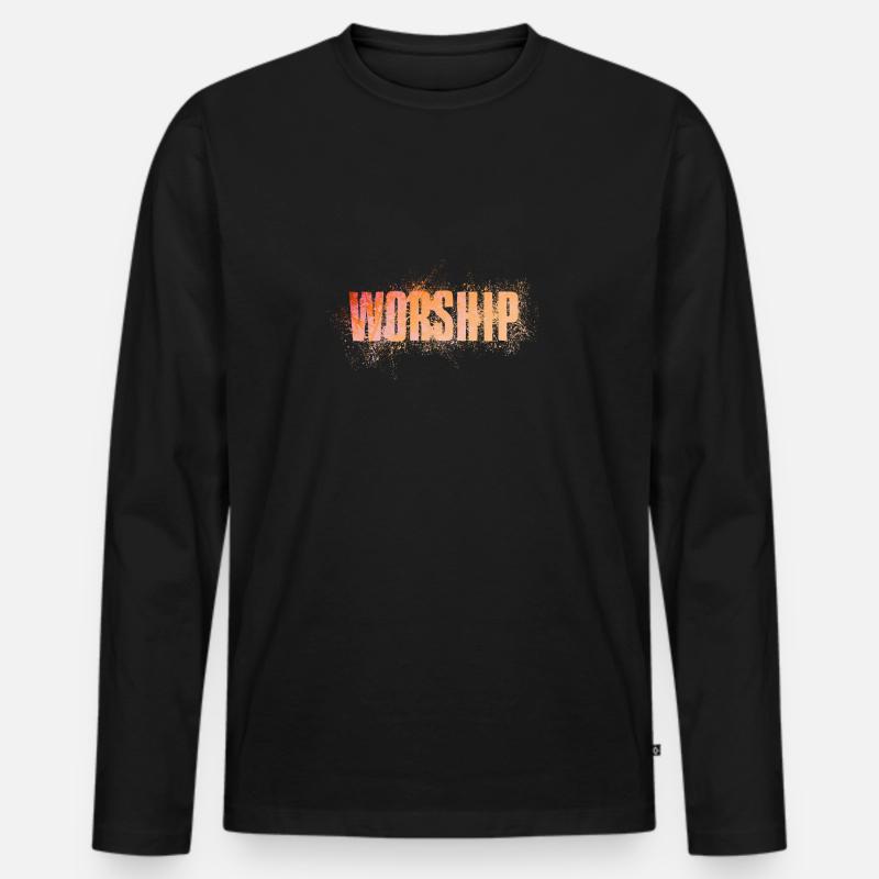 Worship - Männer Premium Bio Langarmshirt - Schwarz