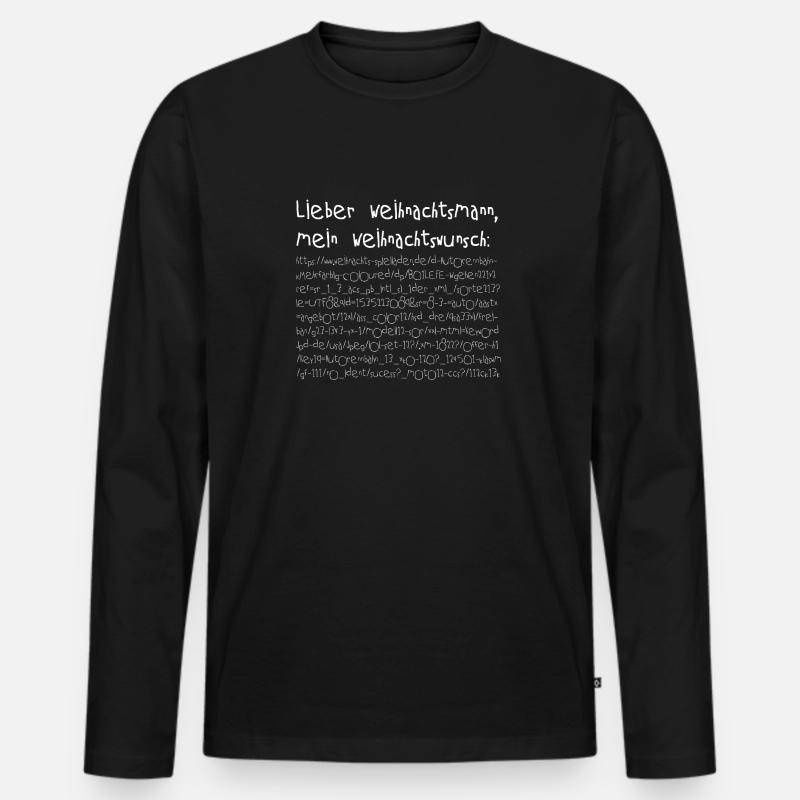 Weihnachtswunsch URL - Männer Premium Bio Langarmshirt - Schwarz
