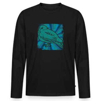 Taube Brieftaube - Männer Premium Bio Langarmshirt - Schwarz - Vorne - Nico (187cm)
