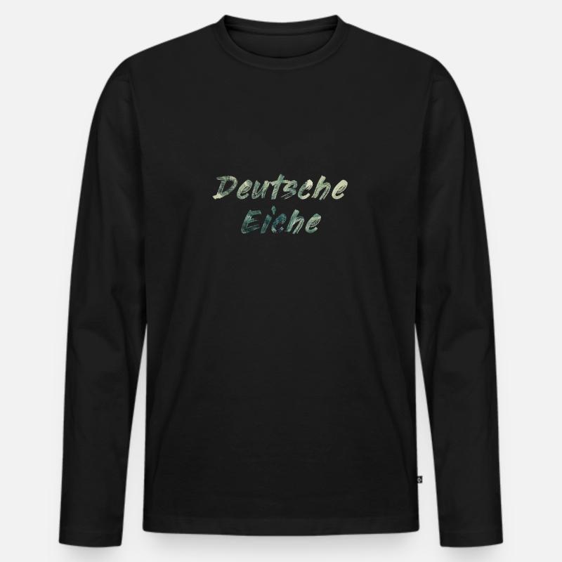 Deutsche Eiche - Männer Premium Bio Langarmshirt - Schwarz