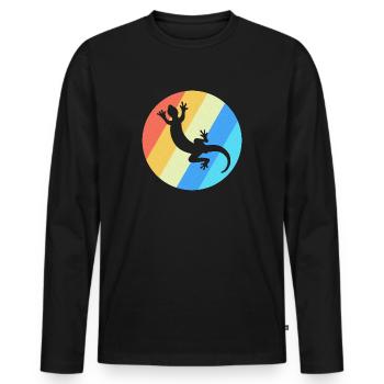Lizard Lizard Lizard Gift - Men's Premium Organic Long Sleeve Shirt - black - Front - Nico (187cm)