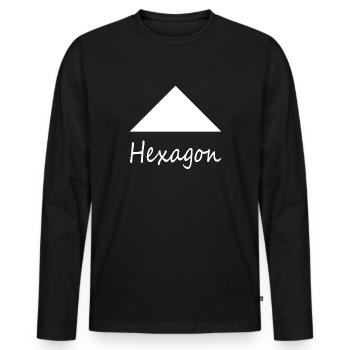 Falsche Hexagonform - Männer Premium Bio Langarmshirt - Schwarz - Vorne - Nico (187cm)