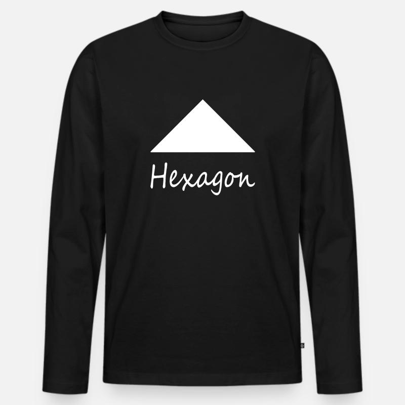 Falsche Hexagonform - Männer Premium Bio Langarmshirt - Schwarz