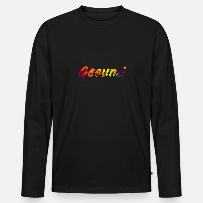 Gesund - Männer Premium Bio Langarmshirt - Schwarz
