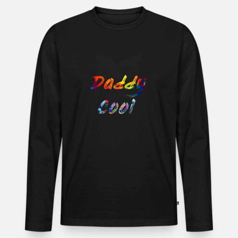 Daddy cool - Männer Premium Bio Langarmshirt - Schwarz