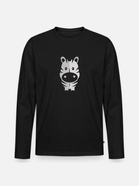 Animals Tiere Animal Print Nature 46 - Männer Premium Bio Langarmshirt - Schwarz