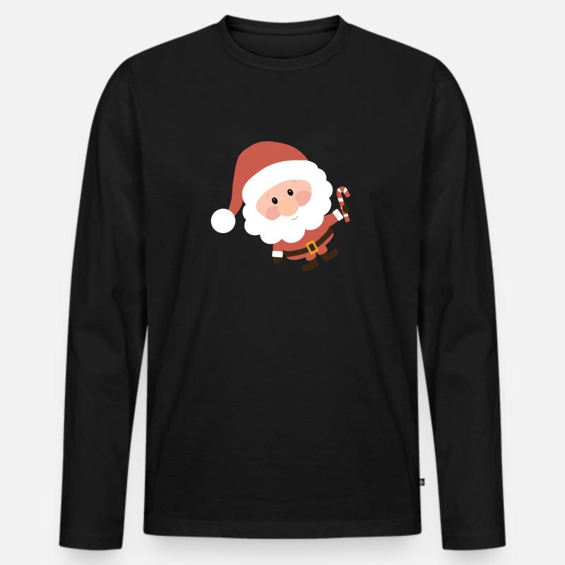 Weihnachtsmann - Männer Premium Bio Langarmshirt - Schwarz