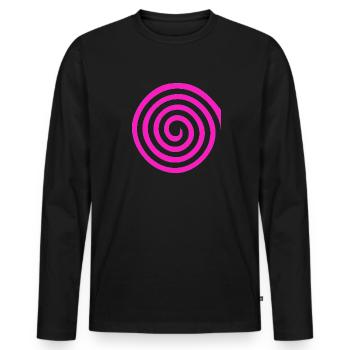 Spirale - Männer Premium Bio Langarmshirt - Schwarz - Vorne - Nico (187cm)