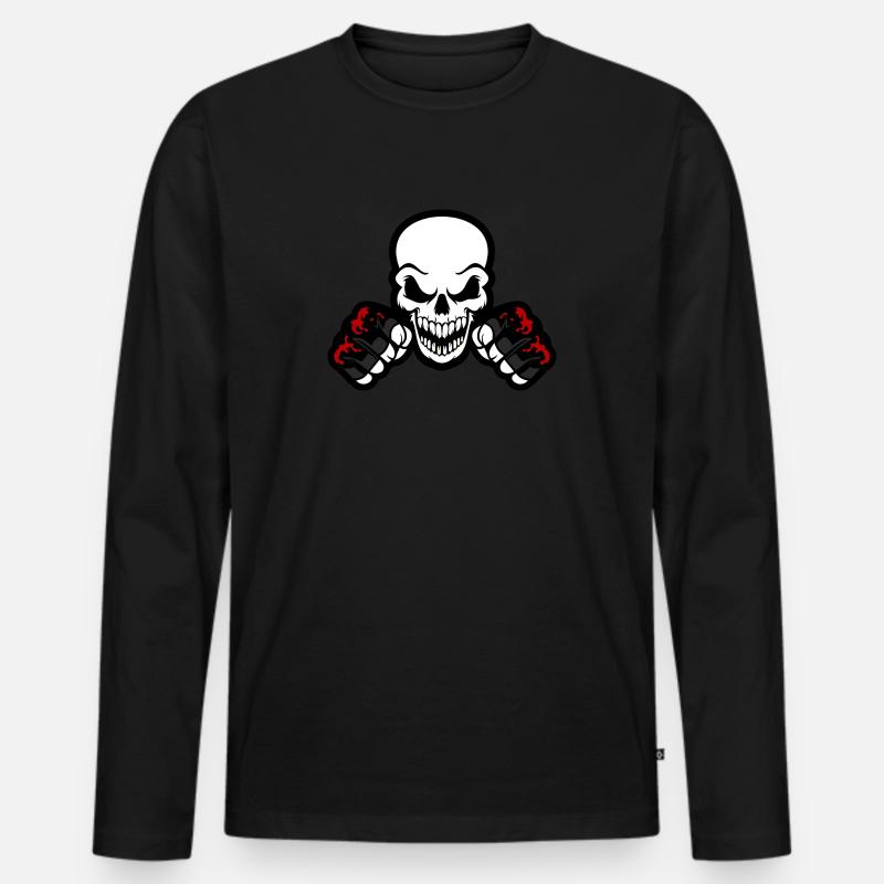 MMA-Skull - Männer Premium Bio Langarmshirt - Schwarz