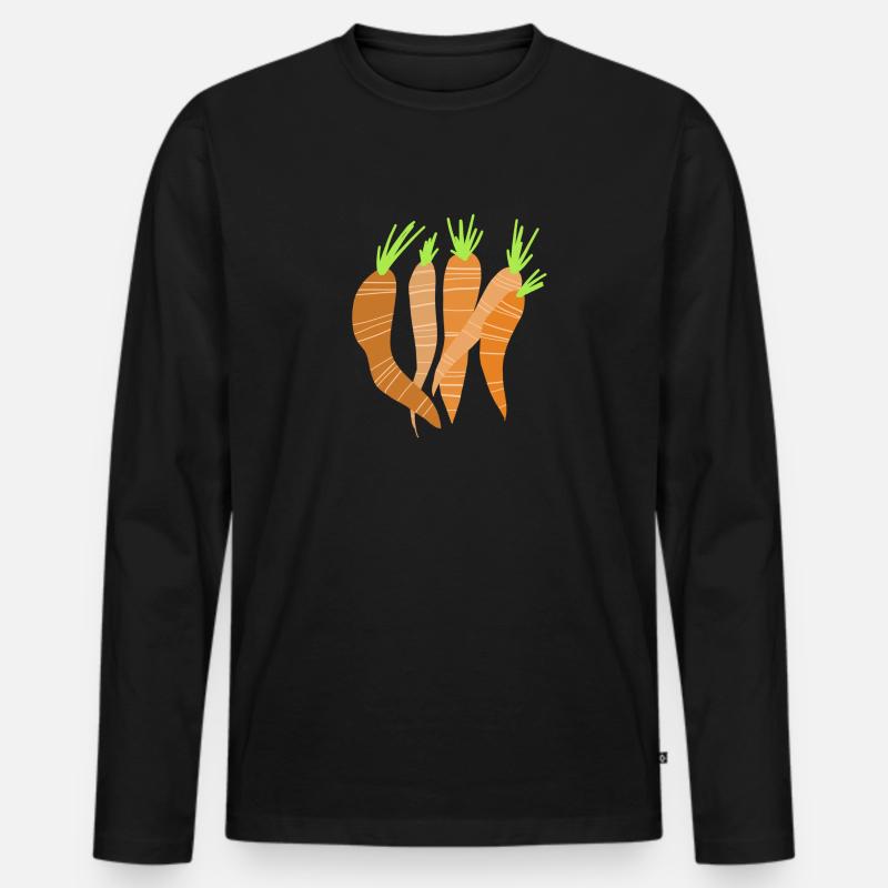 Möhren / Mohrrüben - Männer Premium Bio Langarmshirt - Schwarz