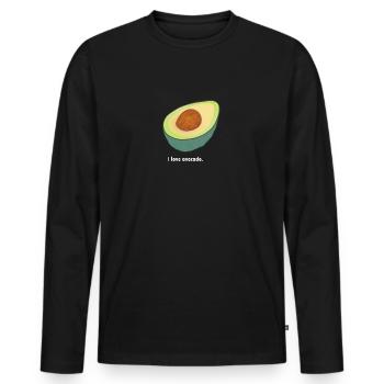 I love avocado - Men's Premium Organic Long Sleeve Shirt - black - Front - Nico (187cm)