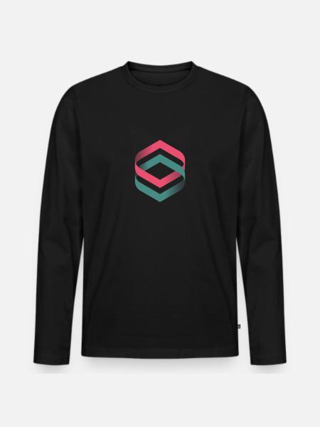 Illusion - Männer Premium Bio Langarmshirt - Schwarz