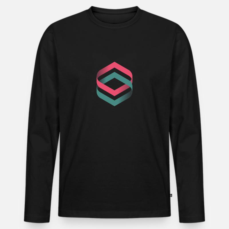 Illusion - Männer Premium Bio Langarmshirt - Schwarz