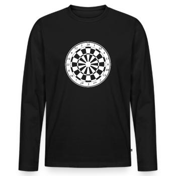 Dart Board - Männer Premium Bio Langarmshirt - Schwarz - Vorne - Nico (187cm)