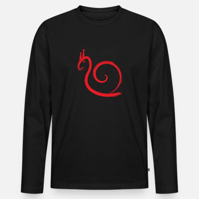 Schnecke - Männer Premium Bio Langarmshirt - Schwarz