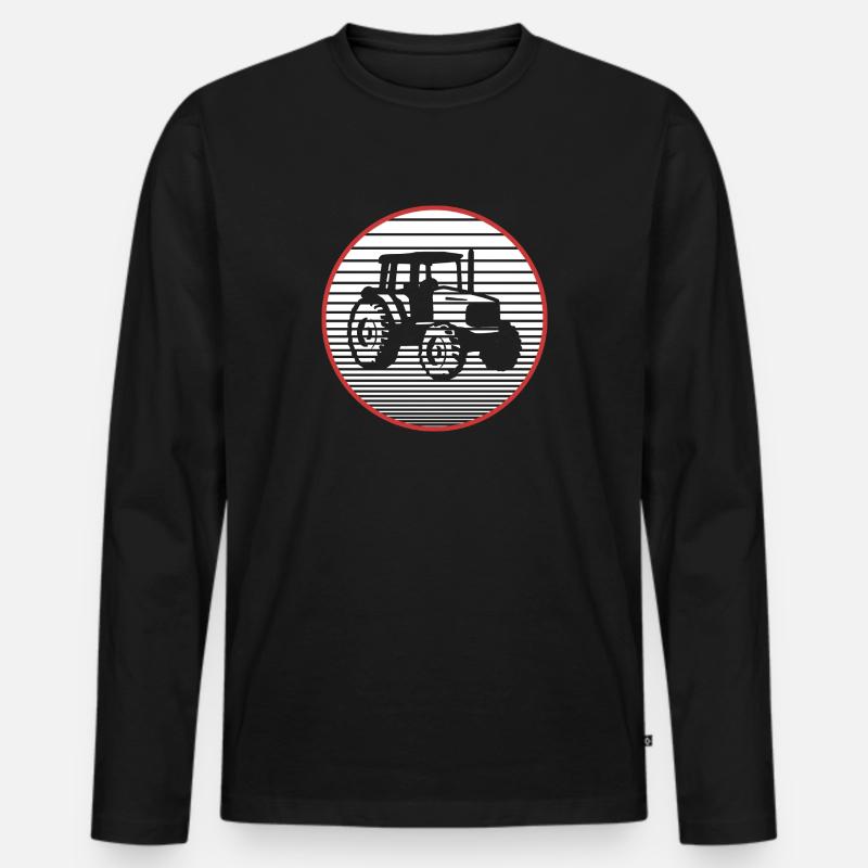 Traktor - Männer Premium Bio Langarmshirt - Schwarz
